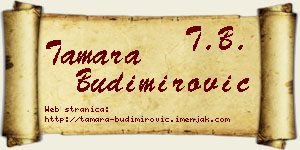 Tamara Budimirović vizit kartica